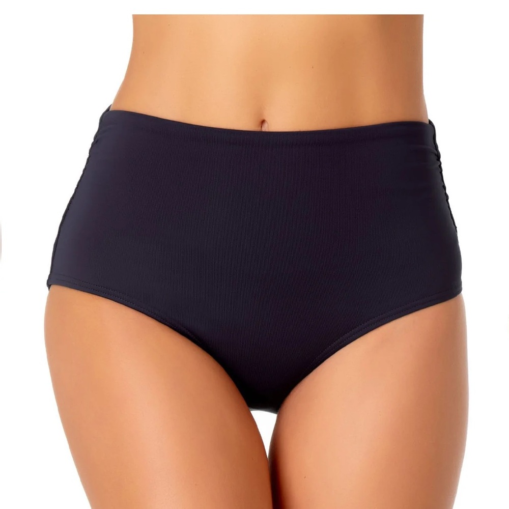 Anne Cole 3-in-1 High-Waisted Shirred Bikini Bottoms